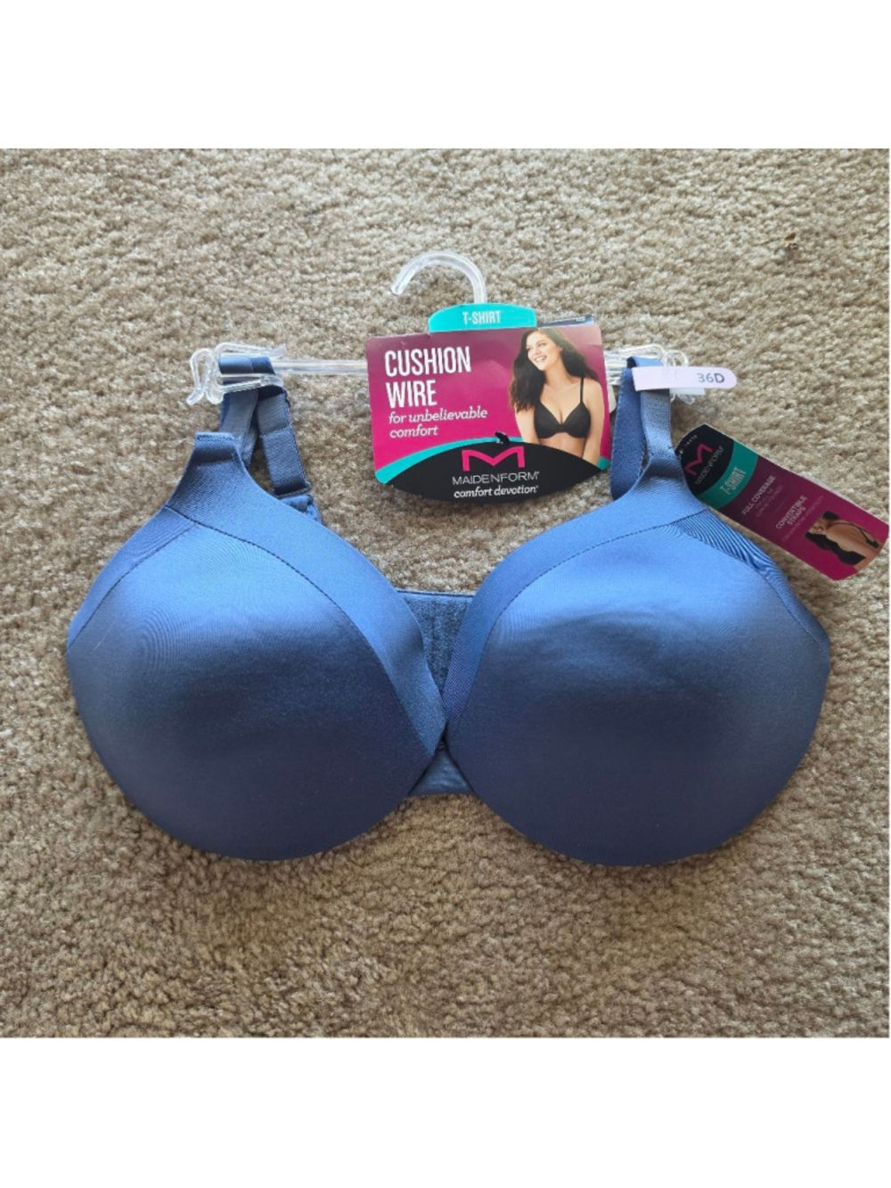 Maidenform Blue Comfort Devotion T-Shirt Bra 36D